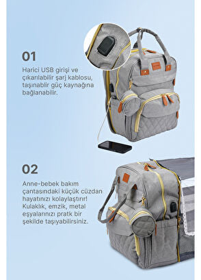 Çok Fonksiyonlu Bebek Bakım Çantası